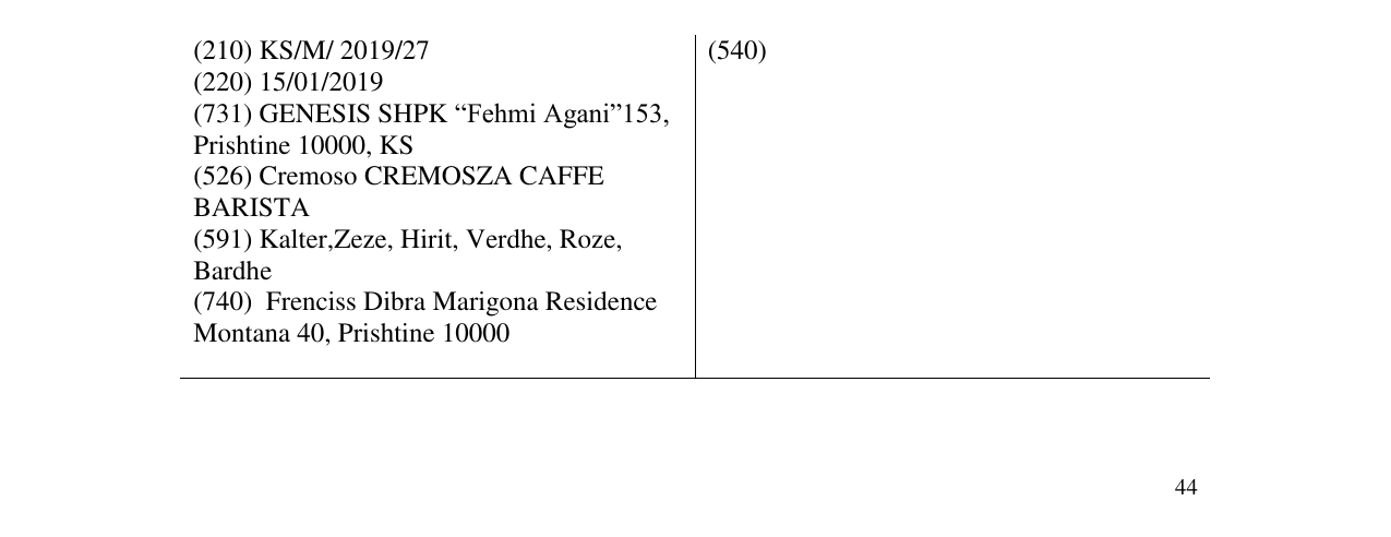 Zëri i markës Markë figurative në buletin