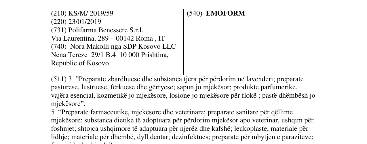 Zëri i markës EMOFORM në buletin