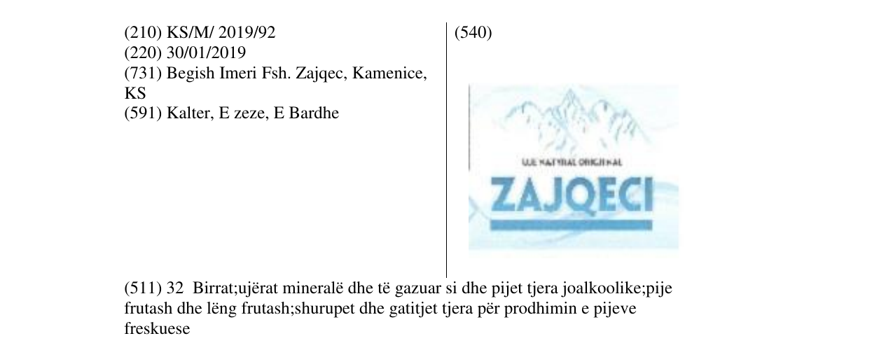 Zëri i markës Markë figurative në buletin