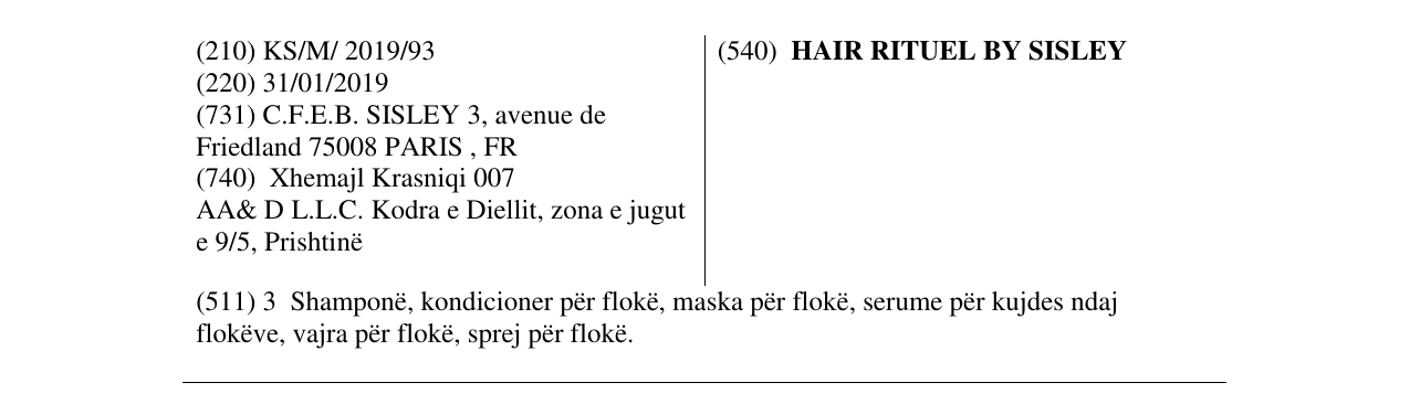 Zëri i markës HAIR RITUEL BY SISLEY në buletin