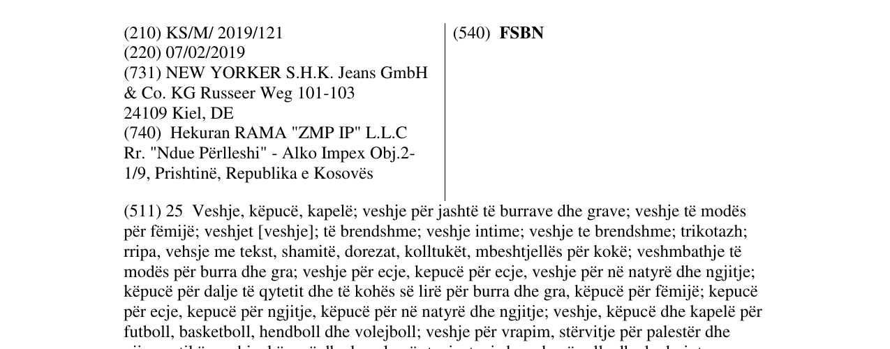 Zëri i markës FSBN në buletin