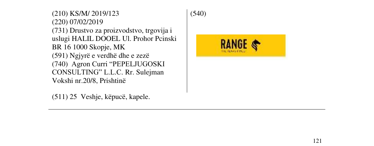 Zëri i markës RANGE në buletin