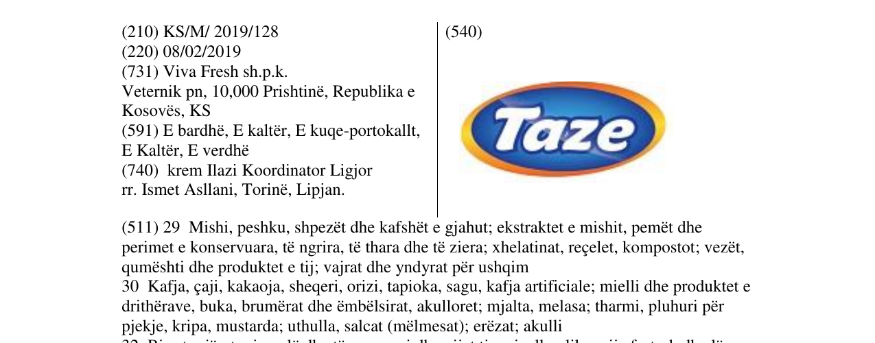 Zëri i markës Taze në buletin