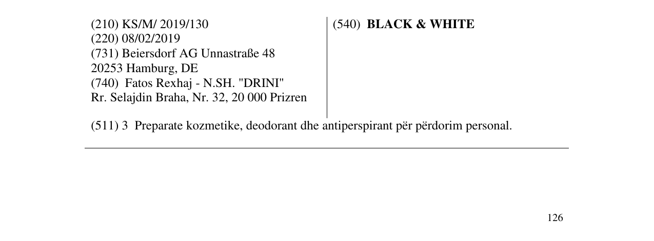 Zëri i markës BLACK & WHITE në buletin