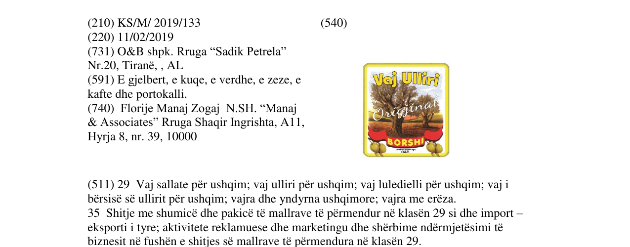 Zëri i markës Markë figurative në buletin