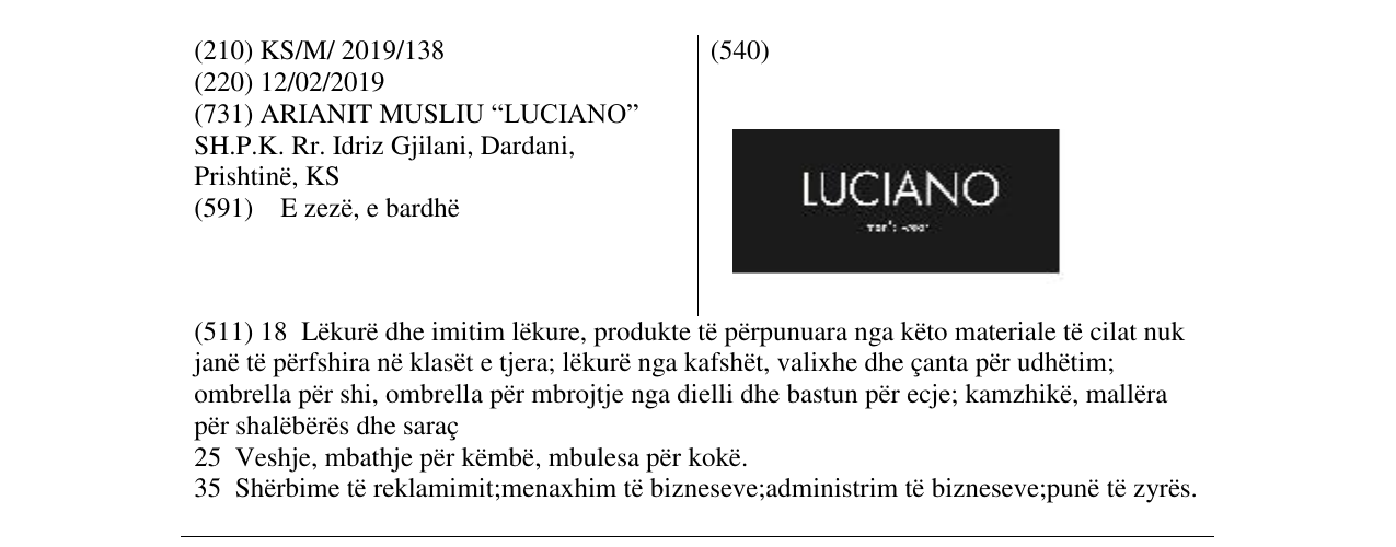 Zëri i markës Markë figurative në buletin