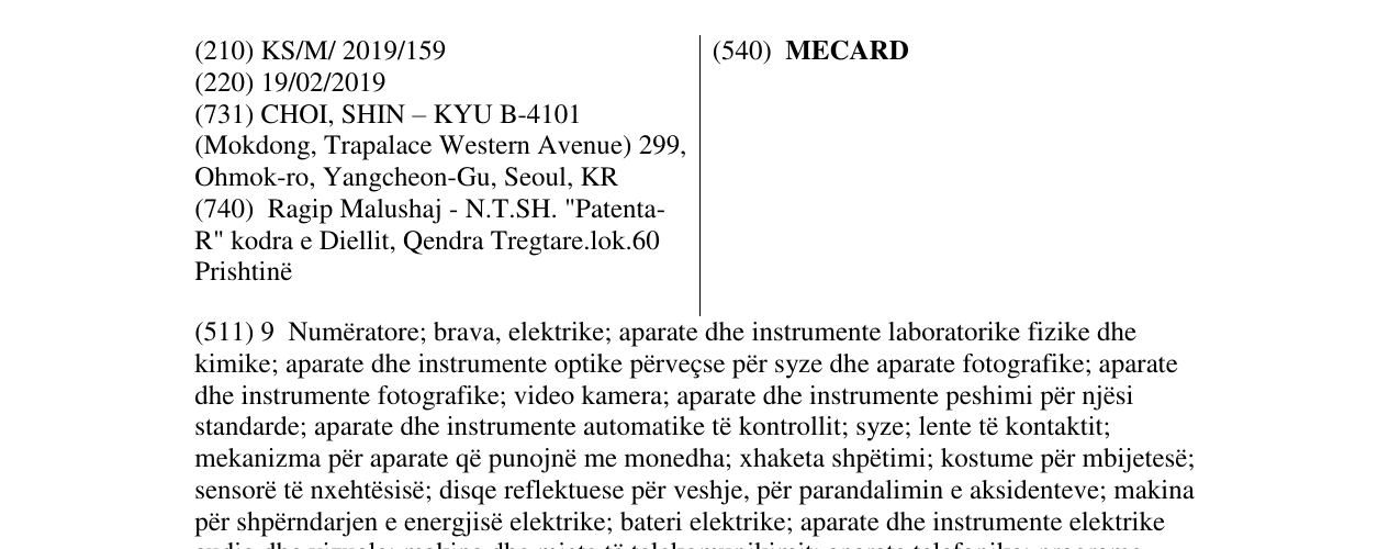 Zëri i markës MECARD në buletin