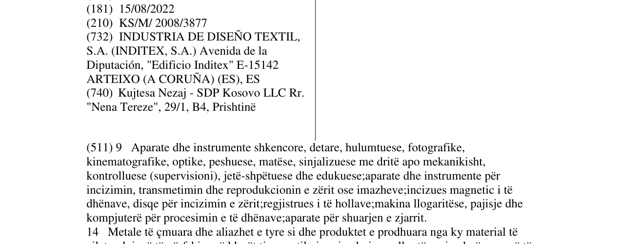 Zëri i markës BERSHKA në buletin