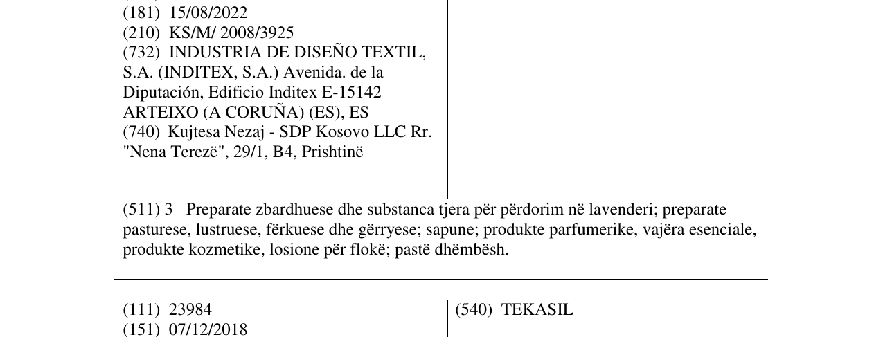 Zëri i markës BERSHKA në buletin