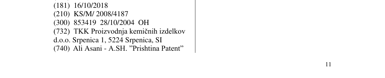 Zëri i markës TEKASIL në buletin