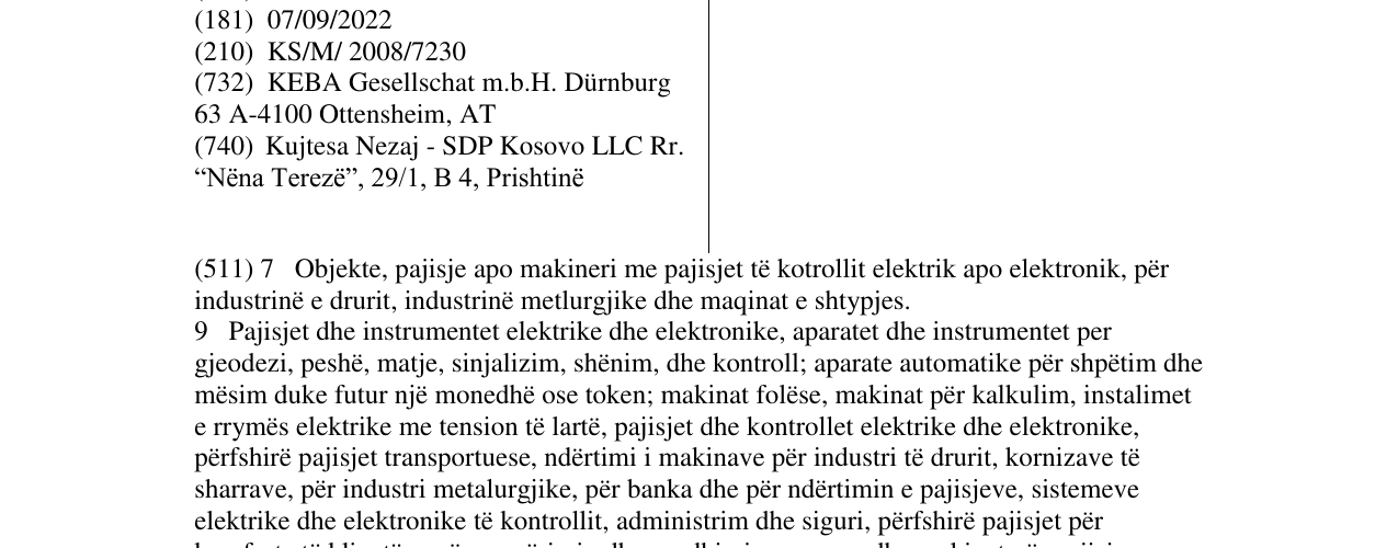 Zëri i markës KEBA BANKAUTOMATION në buletin