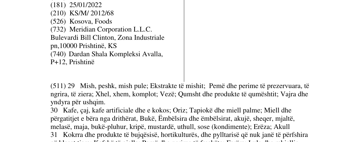 Zëri i markës Kosova Foods në buletin