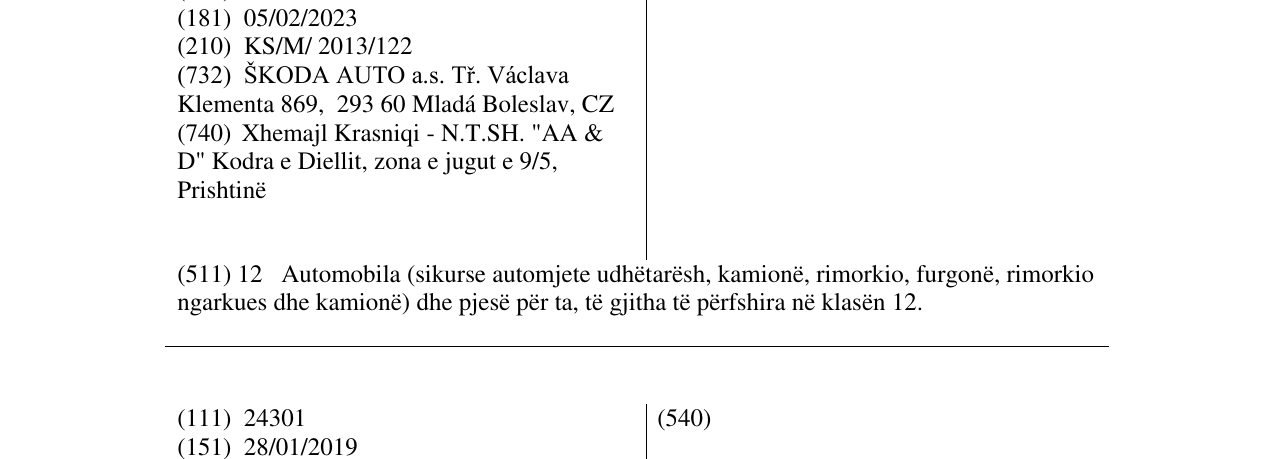 Zëri i markës Škoda Polar në buletin
