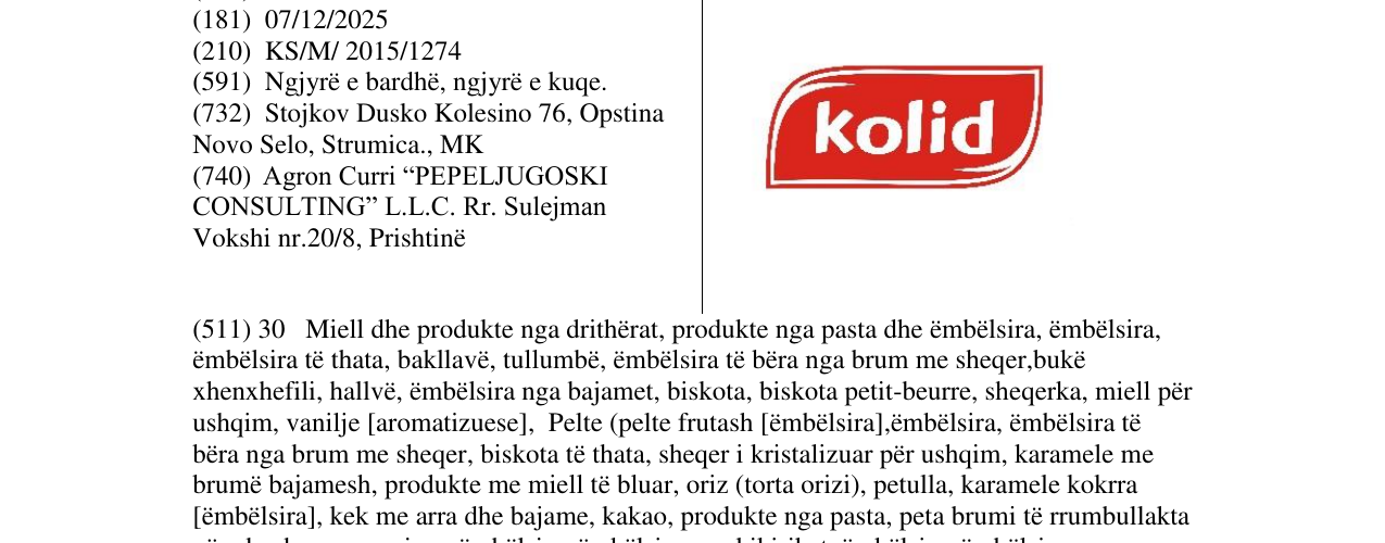 Zëri i markës kolid në buletin