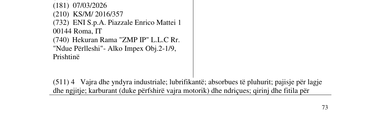 Zëri i markës ENI I-RIDE në buletin