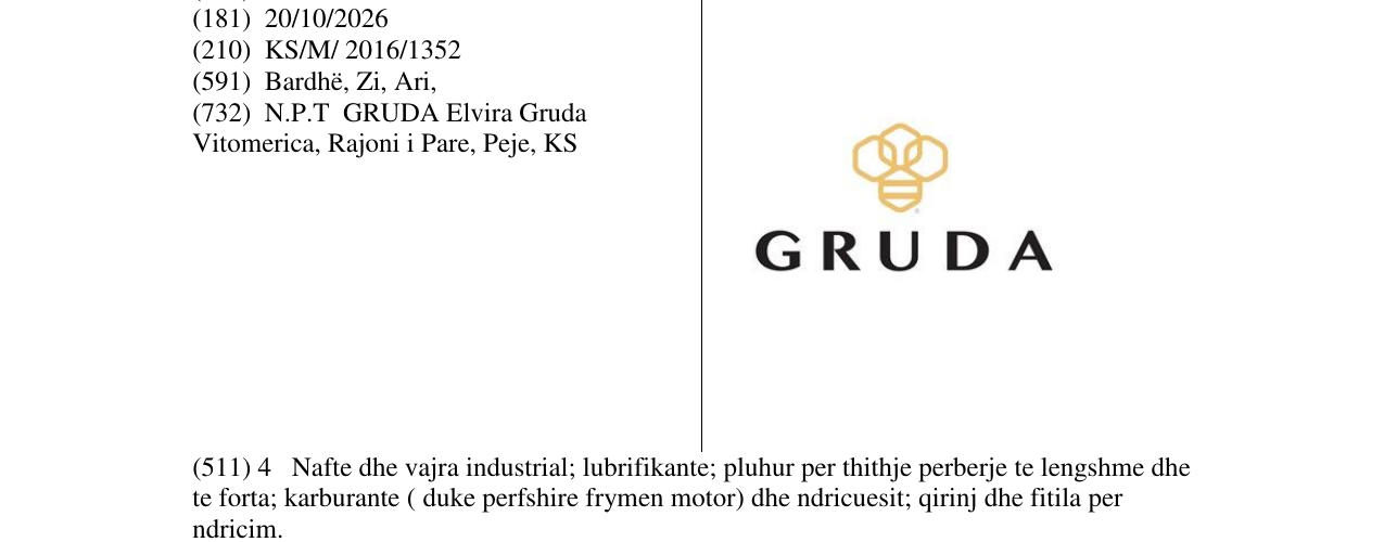 Zëri i markës GRUDA në buletin