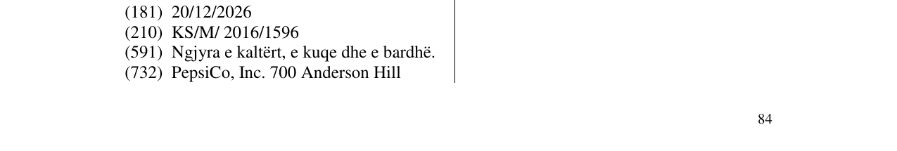 L'inscription de la marque pepsi au bulletin