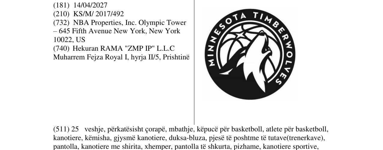 Zëri i markës MINESOTA TIMBERWOLVES në buletin
