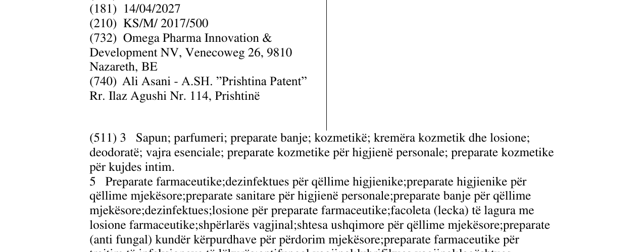 Zëri i markës LACTACYD në buletin