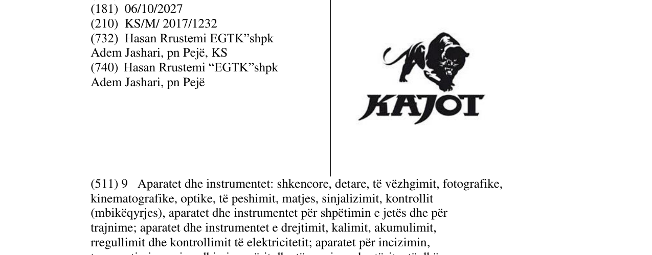 Zëri i markës Markë figurative në buletin