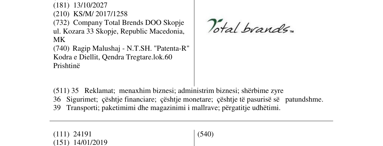 Zëri i markës Markë figurative në buletin