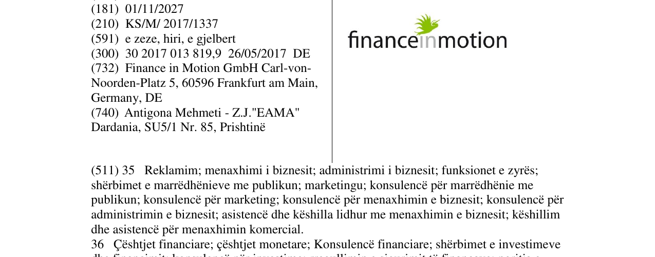 Zëri i markës Markë figurative në buletin