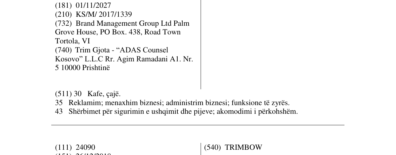 Zëri i markës MILLENIUM në buletin