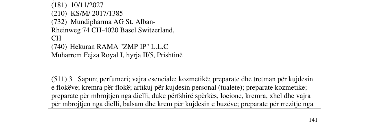 Zëri i markës MUNDICARE në buletin