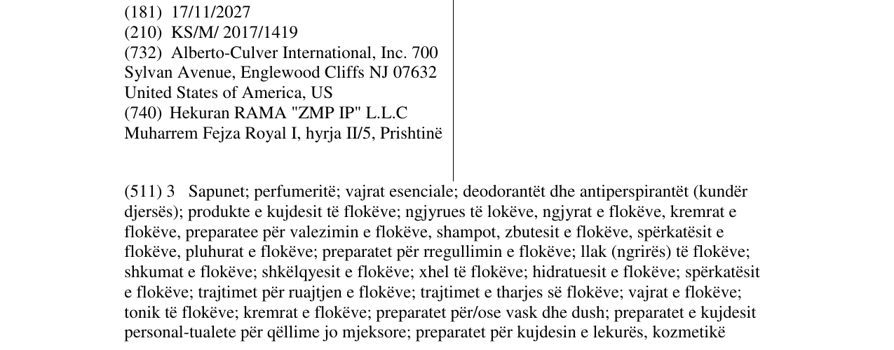 Zëri i markës TRESEMME në buletin