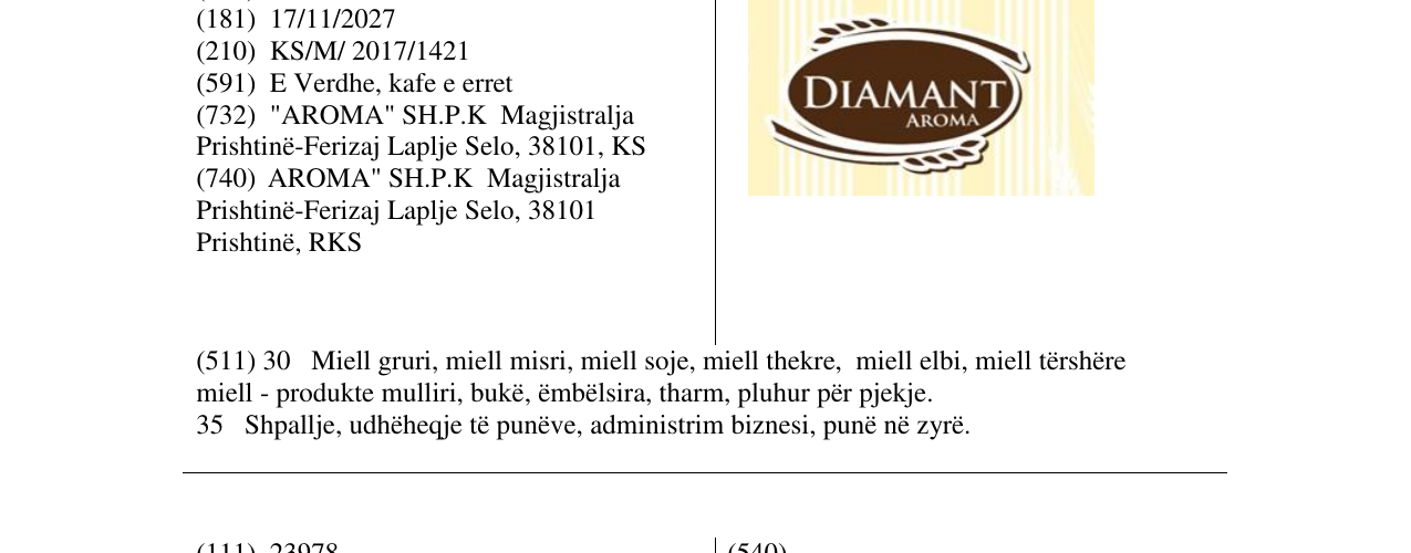 Zëri i markës Markë figurative në buletin