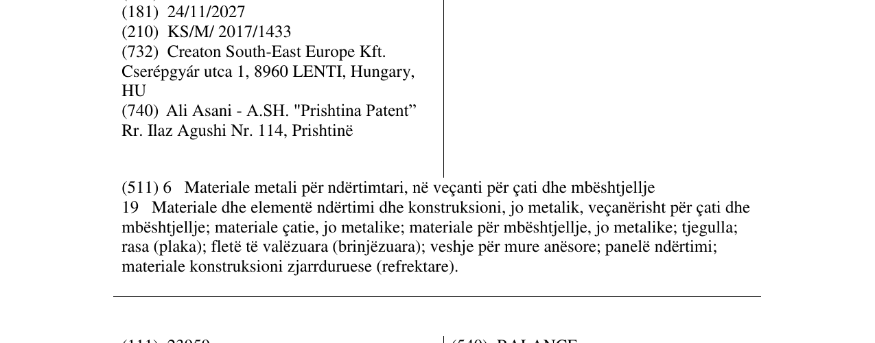 Zëri i markës CREATON në buletin