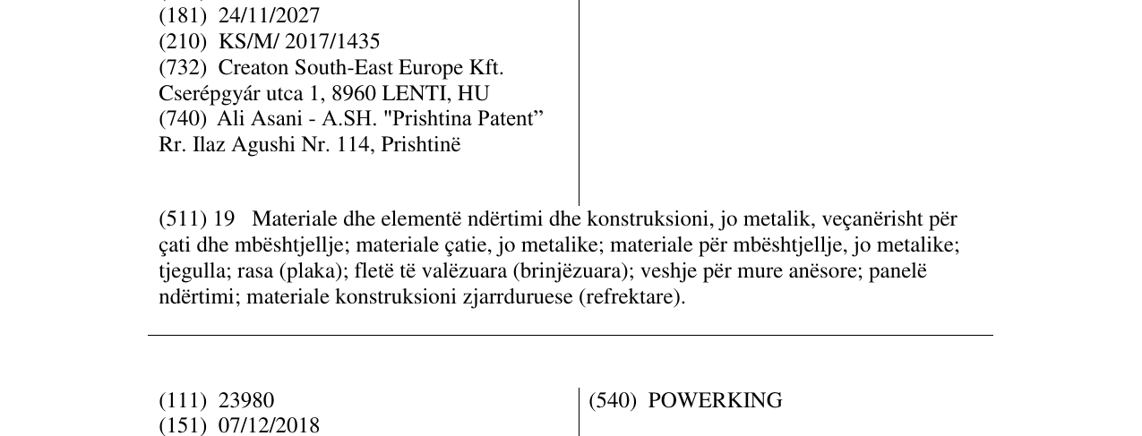 Zëri i markës RAPIDO në buletin