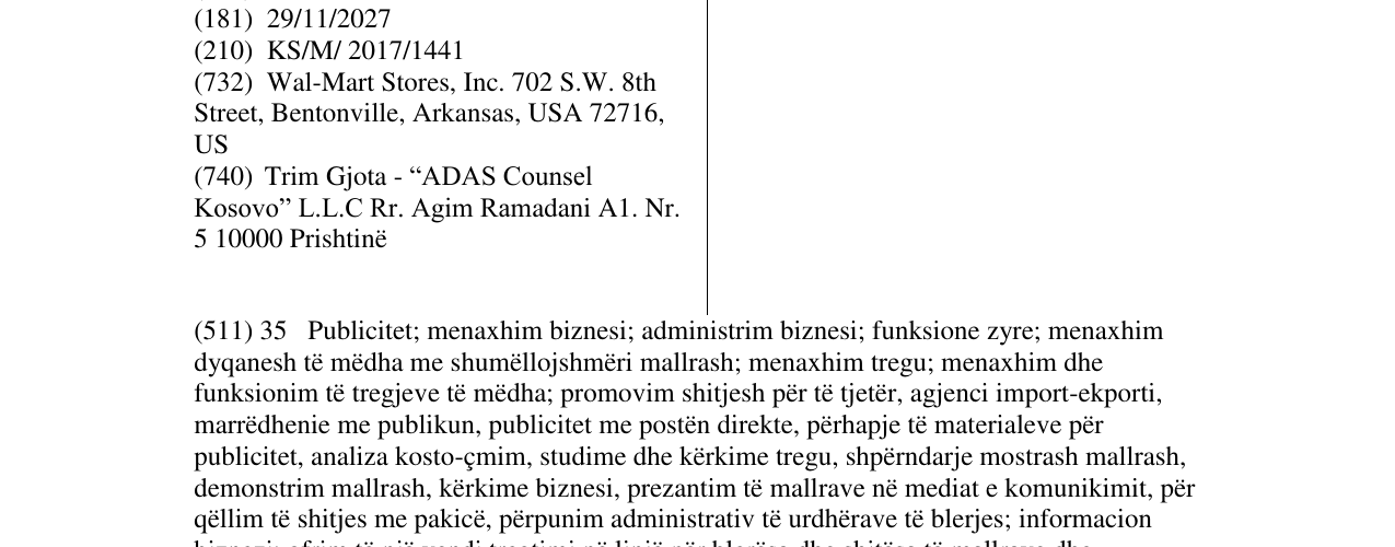 Zëri i markës WALMART në buletin