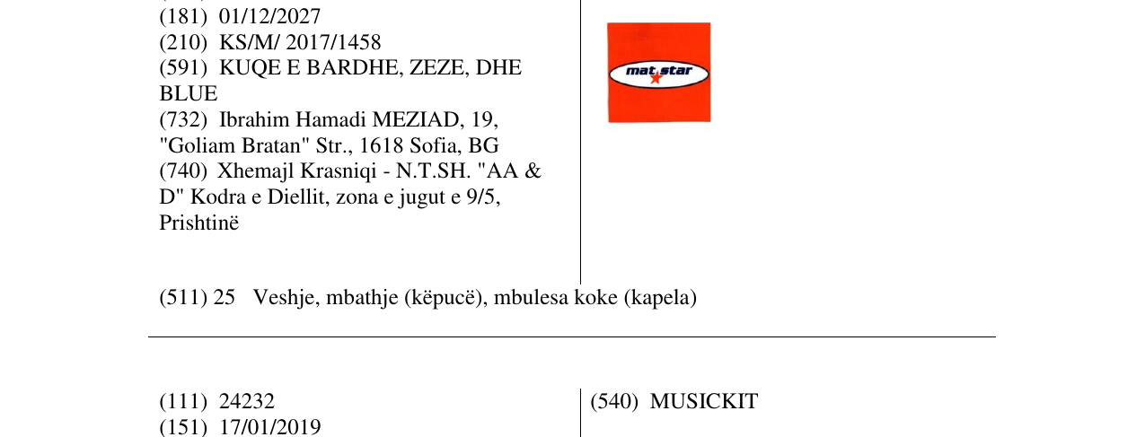 Zëri i markës Markë figurative në buletin