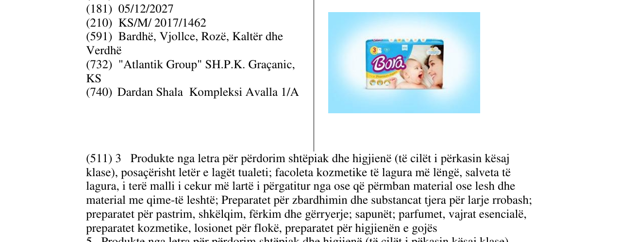 Zëri i markës Bora në buletin