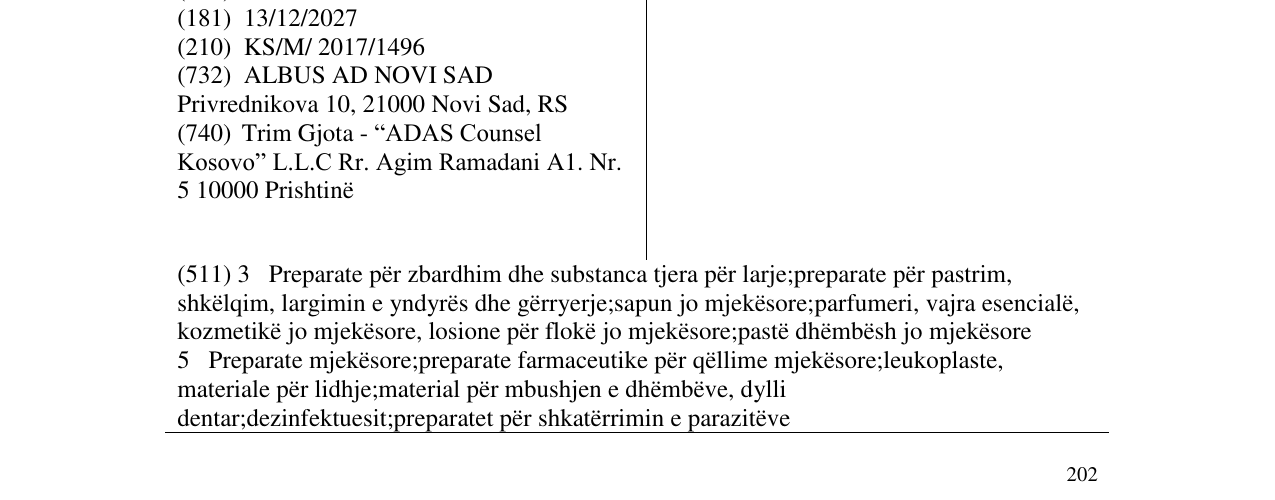 Zëri i markës ALBUS në buletin