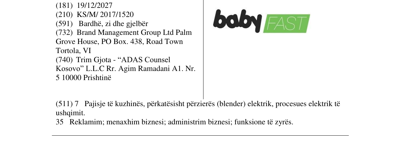 Zëri i markës baby FAST në buletin
