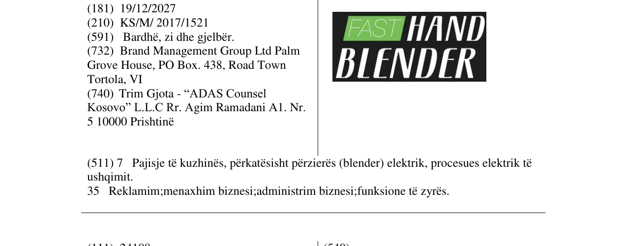 Zëri i markës FAST HAND BLENDER në buletin