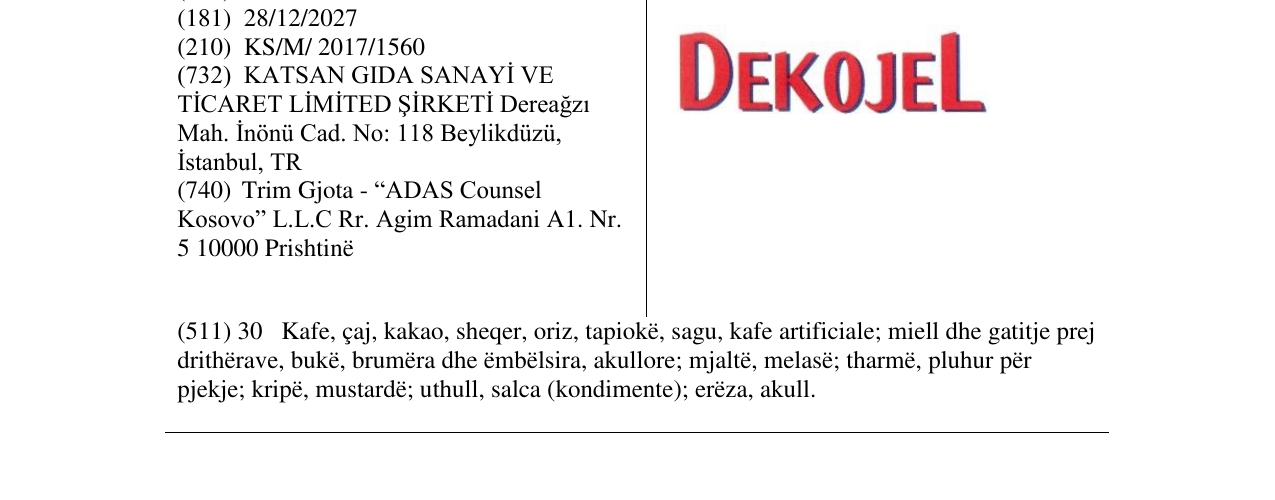 Zëri i markës DEKOJEL në buletin