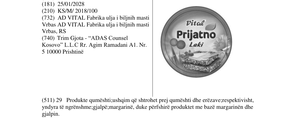 Zëri i markës Vital Prijatno Laki në buletin