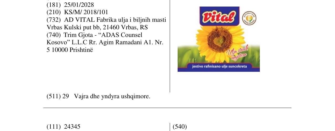 Zëri i markës Vital në buletin