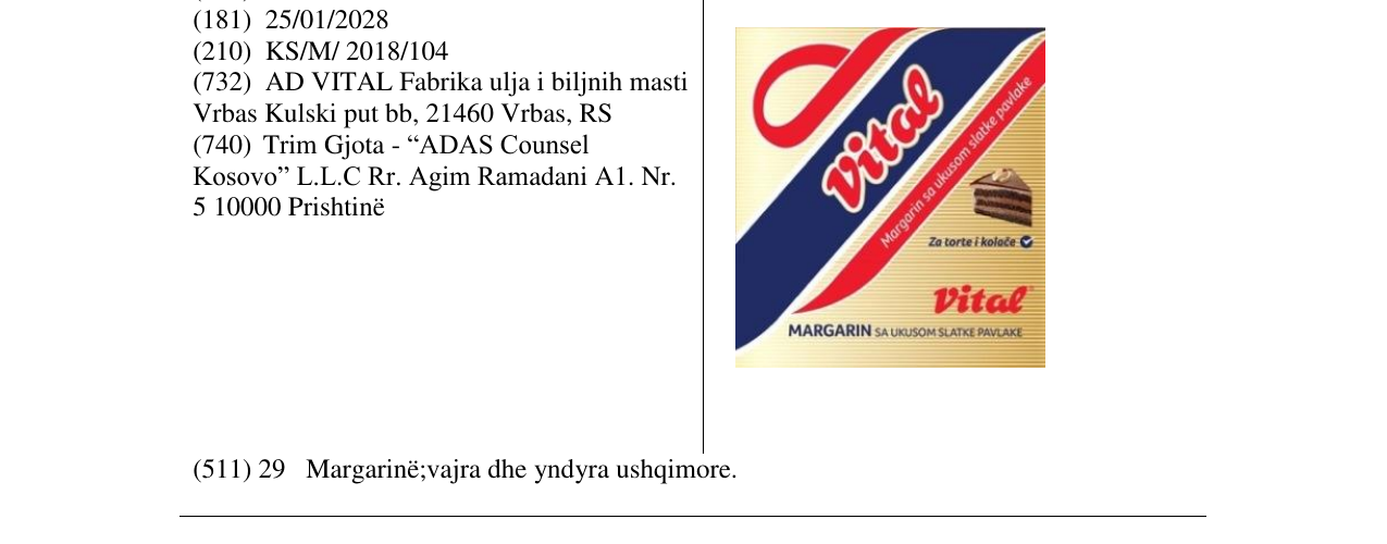 Zëri i markës VITAL në buletin