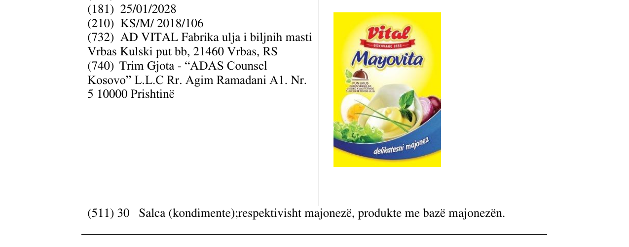 Zëri i markës Vital Mayovita në buletin