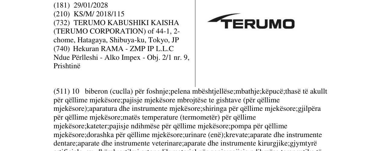 Zëri i markës TERUMO në buletin