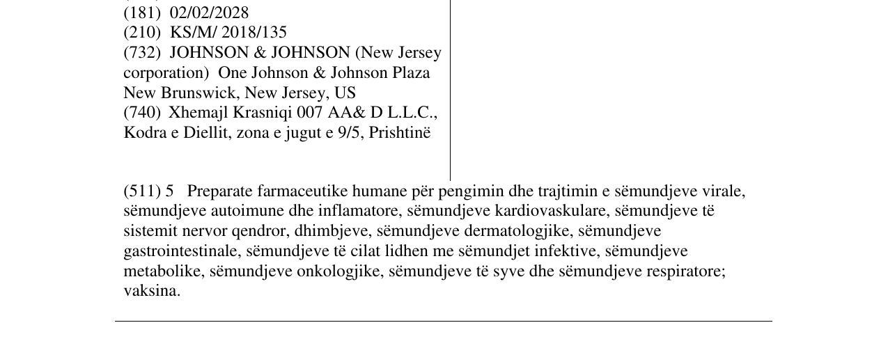 Zëri i markës TALFANZA në buletin