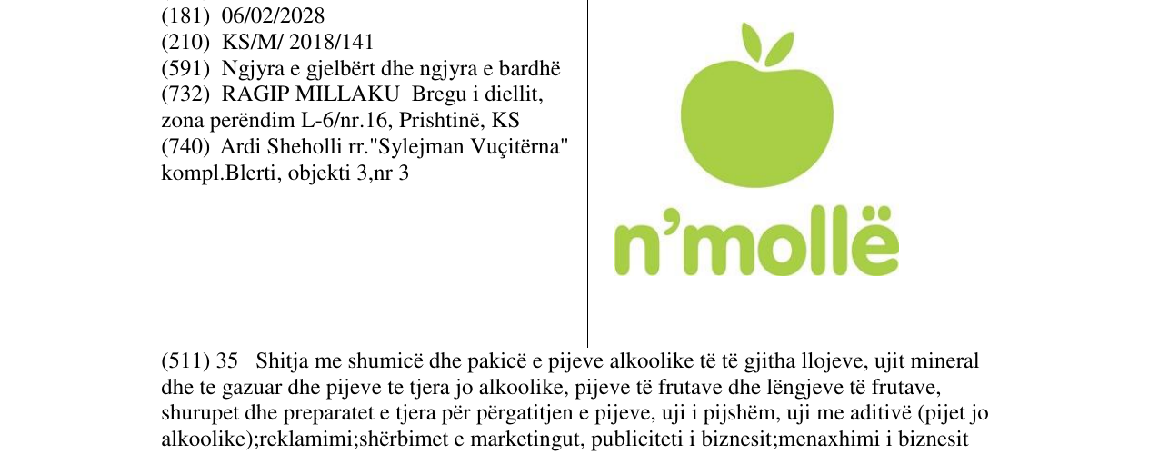 Zëri i markës n'mollë në buletin