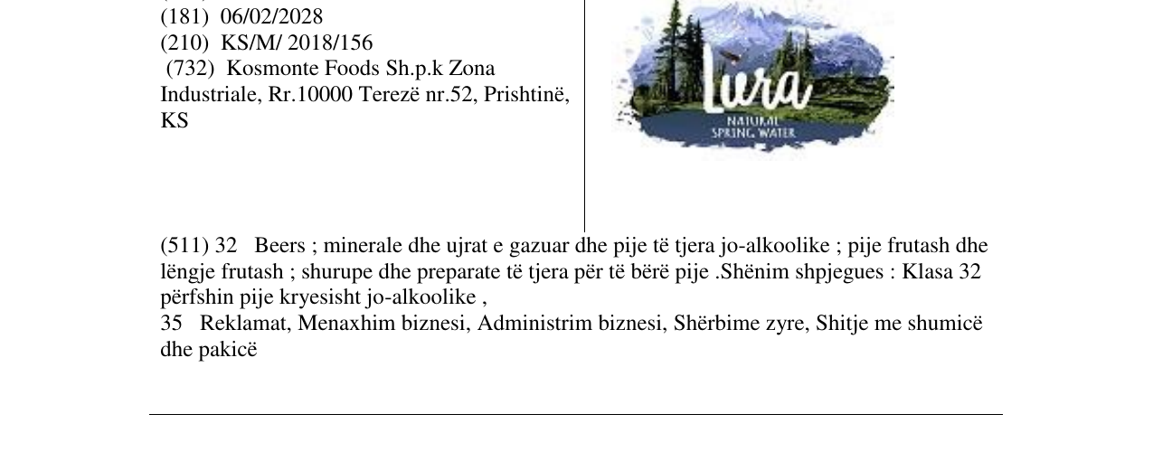 Zëri i markës Lura në buletin