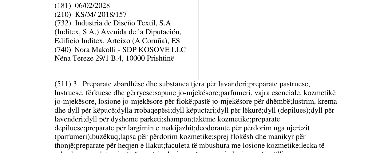 Zëri i markës ZARA në buletin