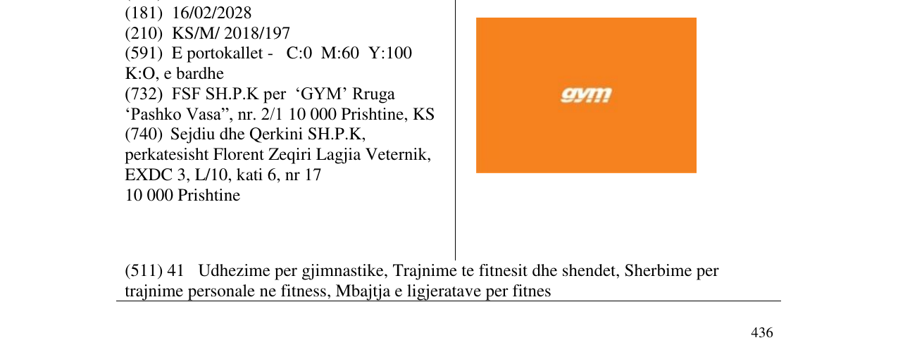 Zëri i markës gym në buletin