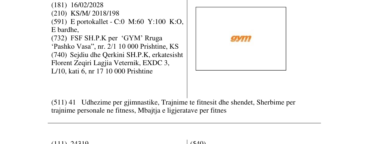 Zëri i markës gym në buletin